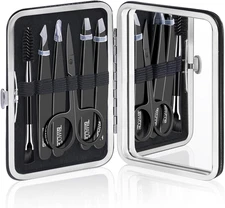 Tweezers for Women Facial Hair - Precision Tweezers Set with Travel Case - Stain