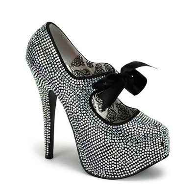Pleaser Bordello Rhinestone Mary Jane Pumps Platform Stiletto High Heel Shoes