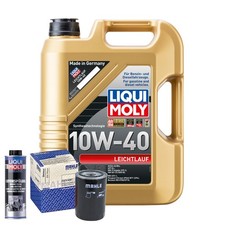 Motoröl 10W40 LIQUI MOLY Leichtlauf 5L+MAHLE Ölfilter +Spülung