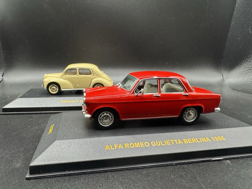 ALFA ROMEO GIULIETTA BERLINA 1956 e RENAULT 1947 4cv IXO 1:43 - Immagine 2 di 4