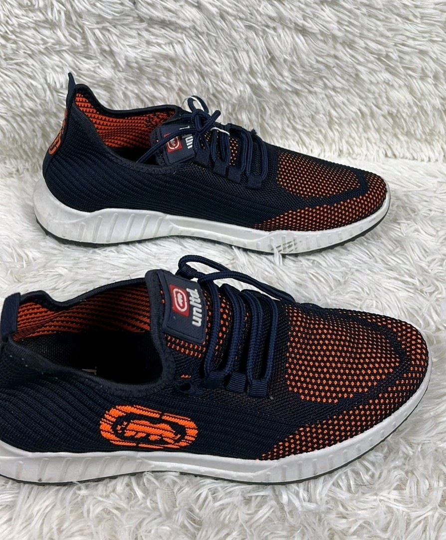 Unltd Marc Ecko Mens Size 10 Neon Navy Orange Running Knit  display picture 2
