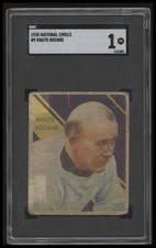 1935 NATIONAL CHICLE KNUTE ROCKNE 9 POOR SGC 1 NOTRE DAME FIGHTING IRISH