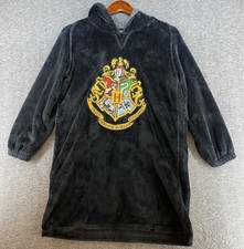 Harry Potter PJ Pullover Hooded Black Velvet Long Pajama Top Kids Youth L/XL
