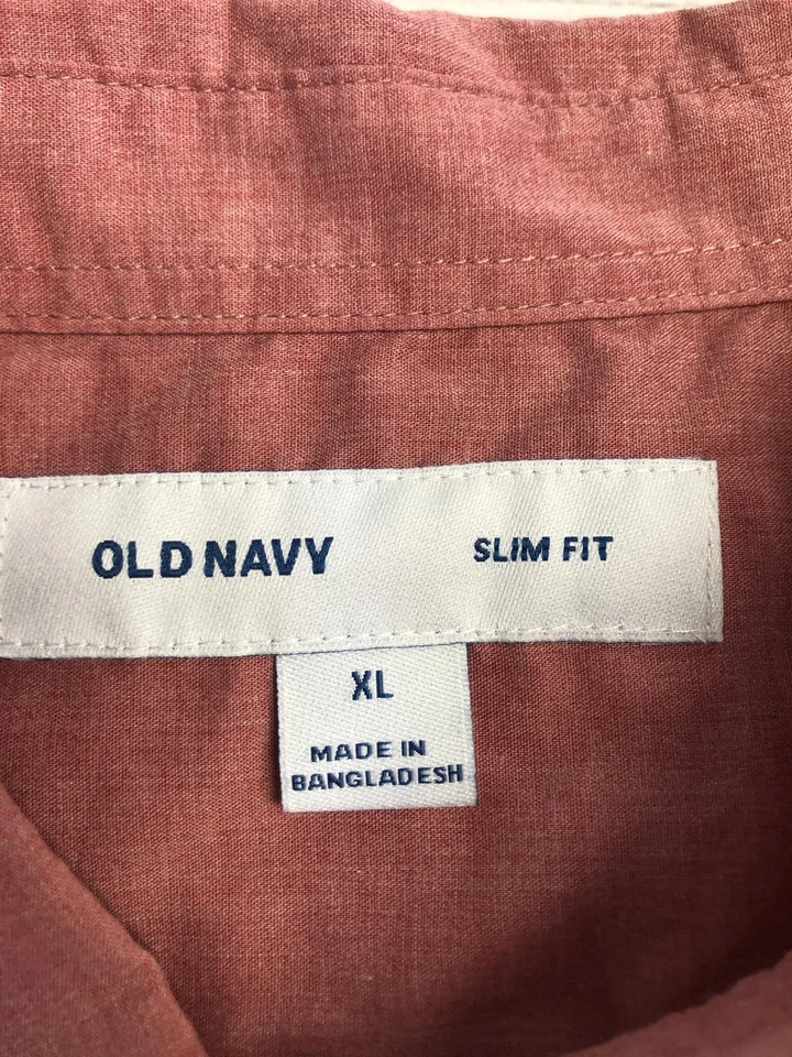 Camisa Antigua Azul Marino Para Hombres XL Roja Manga Larga Con Botones Calce Ajustado Bolsillo Informal Foto 4 de 4