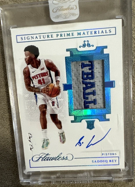 2020-21 Flawless Saddiq Bey Signature Prime Materials Auto 1/1 #SPM-BEY