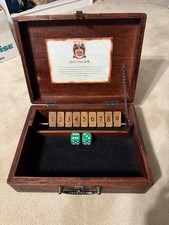 Wooden Shut The Box Dice Game w/ Case  Classic Pub Game  Includes Casino Dice