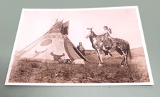A PAINTED TIPI ASSINIBOIN POSTCARD UNPOSTED #232