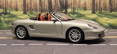 1/18 Autoart Porsche Boxster Convertible Silver/Beige Diecast *READ*