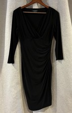 Lauren Ralph Lauren Sz 6 Perfect Little Black Dress 3/4 Sleeve Knee Length Class
