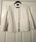 Investments Women's White Button Front Short Jacket w/ Pockets Size 16 — photo 1