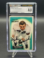 1955 Bowman Mike McCormack Signed Rookie #2  🏈 HOF 🔥 CGC x JSA 10 Autograph