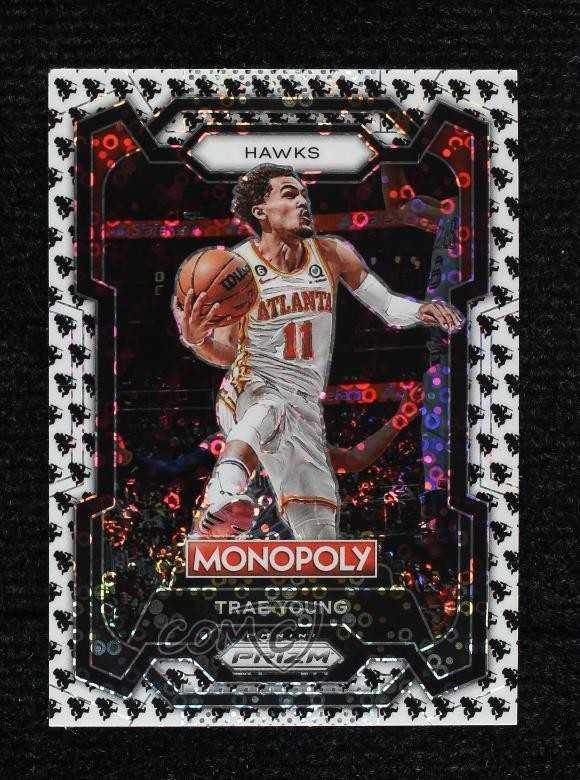 2023-24 Panini Prizm Monopoly Man Black & White Prizm Trae Young #4