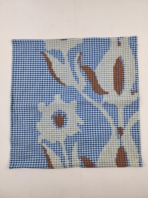 Schoolhouse Throw Pillow Case Floral Cover Cobalt Blue Embroidered Gingham Plaid