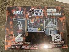 2025 Leaf Pro Set Metal Football Hobby Box Factory Sealed 6 Autos + Box Topper