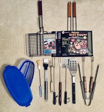 13 Piece Grill Bundle. (Trays, Baskets, Tongs...