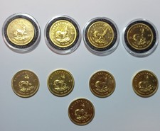 9 Coins. 1967 South Africa Krugerrand 99.95 % proof 1 oz coin.