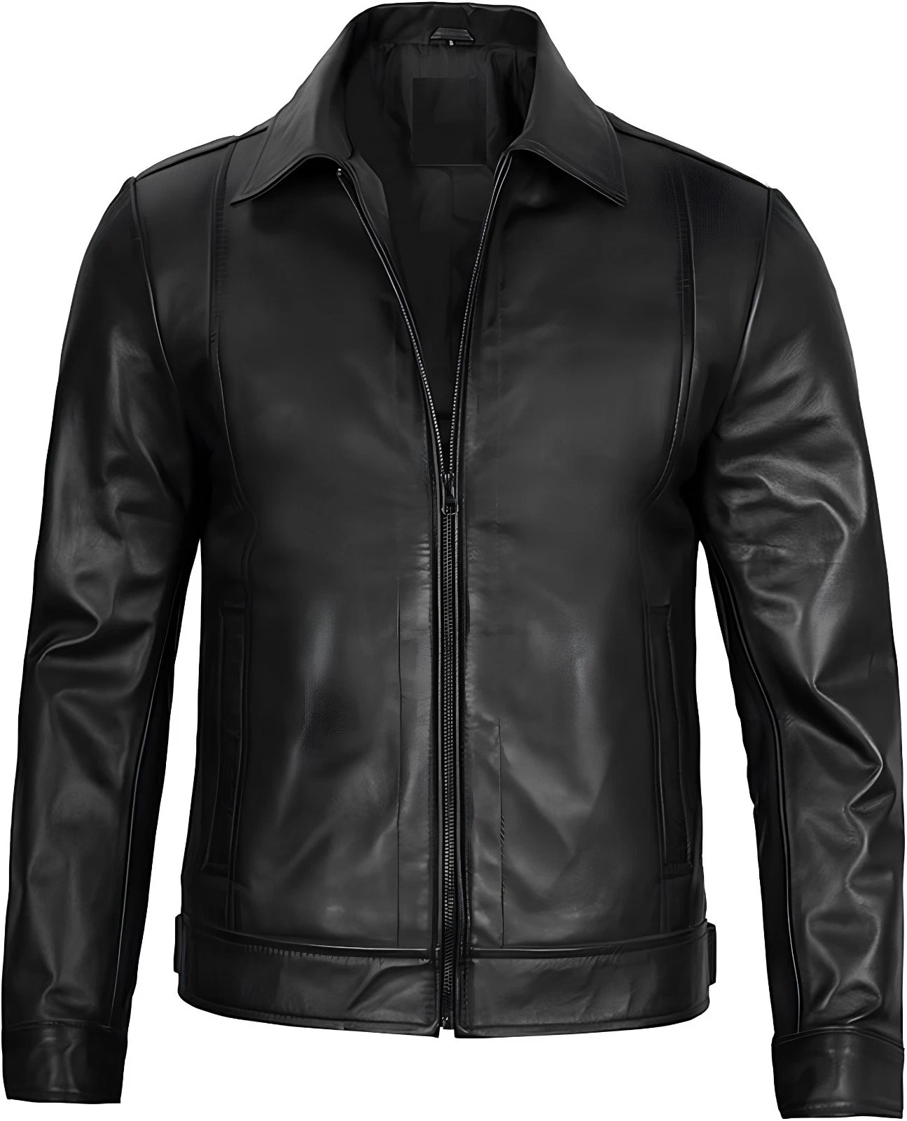 Men's Leather Jacket Black Bomber Biker Genuine Real Men Motorcycle Vintage Coat