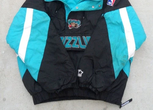 Vtg 90's Vancouver Grizzlies Starter Pull Over Jacket hooded Men's Large NBA image 11