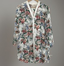 Victoria Secret Gold Label Satin Nightshirt Floral Vintage Long Sleeve P/S