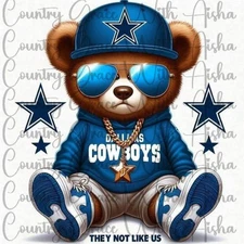 Sublimation Print Cowboys Bear Football Ready To Press Paper Ink Heat Transfer