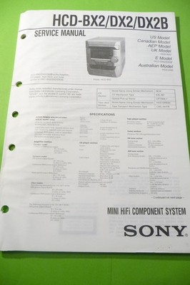 Service Manual-Anleitung für Sony HCD-BX2,HCD-DX2 ,ORIGINAL