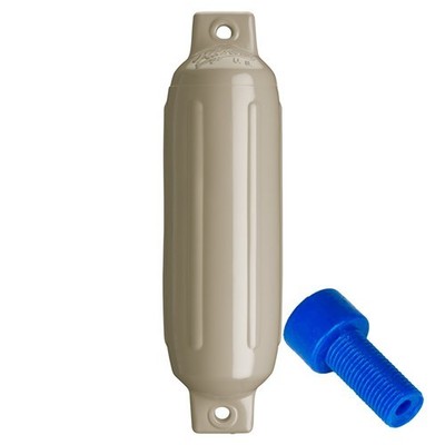 Polyform G-1 Twin Eye Fender 3.5'' x 12.8'' - Sand w/Adapter