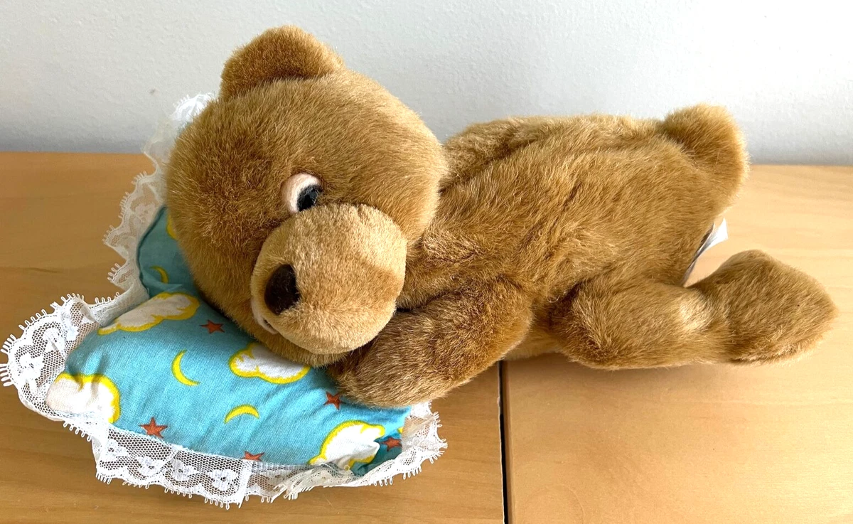 Sleeping Baby Bear on Pillow Snores and Breathes 12 Stuffed Animal Toy