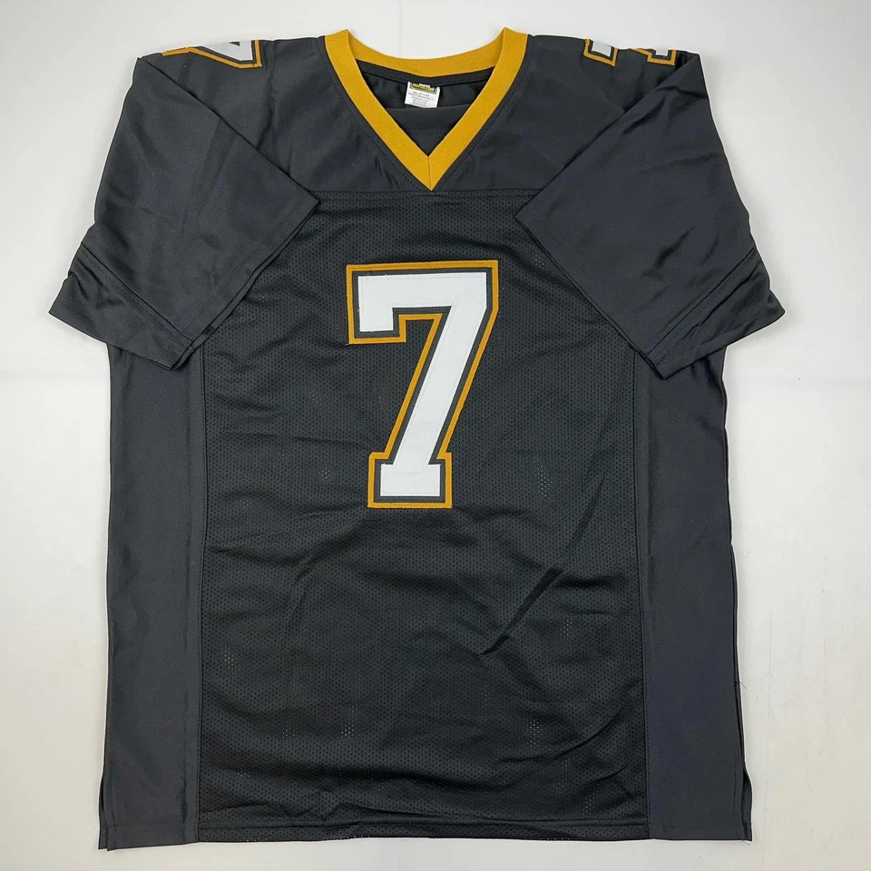 传真亲笔签名 Morten Andersen 新奥尔良黑色翻印球衣男式 XL — 第 3/4 张图片