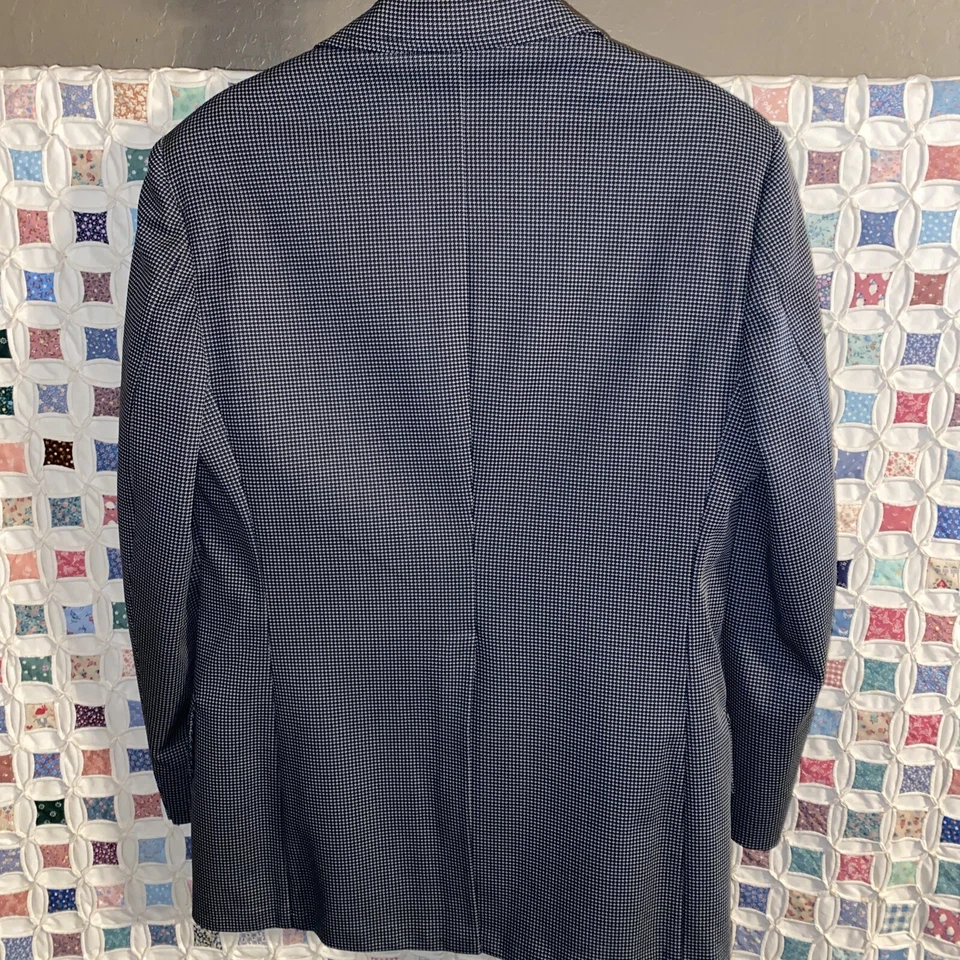 Traje de 2 piezas 40R para hombre años 70 negro blanco a cuadros 2 botones años 70 de colección ¡Bonito! Foto 2 de 4