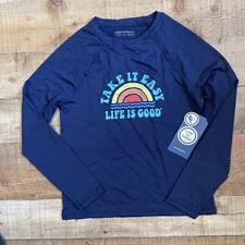 Life is Good Rash Guard Kids Size L Long Sleeve UPF 50+ Summer Beach Swim NEW