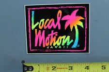 LOCAL MOTION Hawaii Black Neon Rainbow OG Aloha 80's LM2 Vintage Surfing STICKER