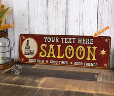Personalized Saloon Home Bar Sign Rustic Distressed Pub Man Cave 106182002007