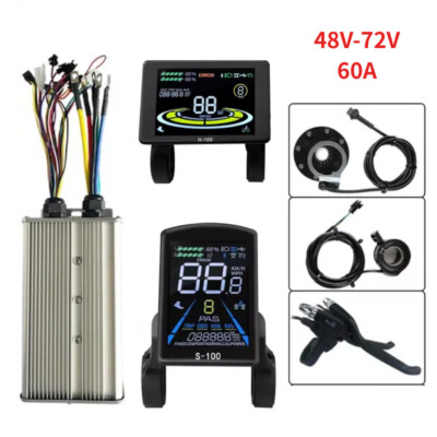 60A 48V-72V Controller LCD H100/S100 Display 130X 8C 47PD E-bike Bicycle Parts