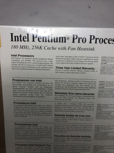 NEW Vintage Intel Pentium Pro Processor 180MHz CPU Sealed Retail Boxed 1996 - Picture 12 of 17