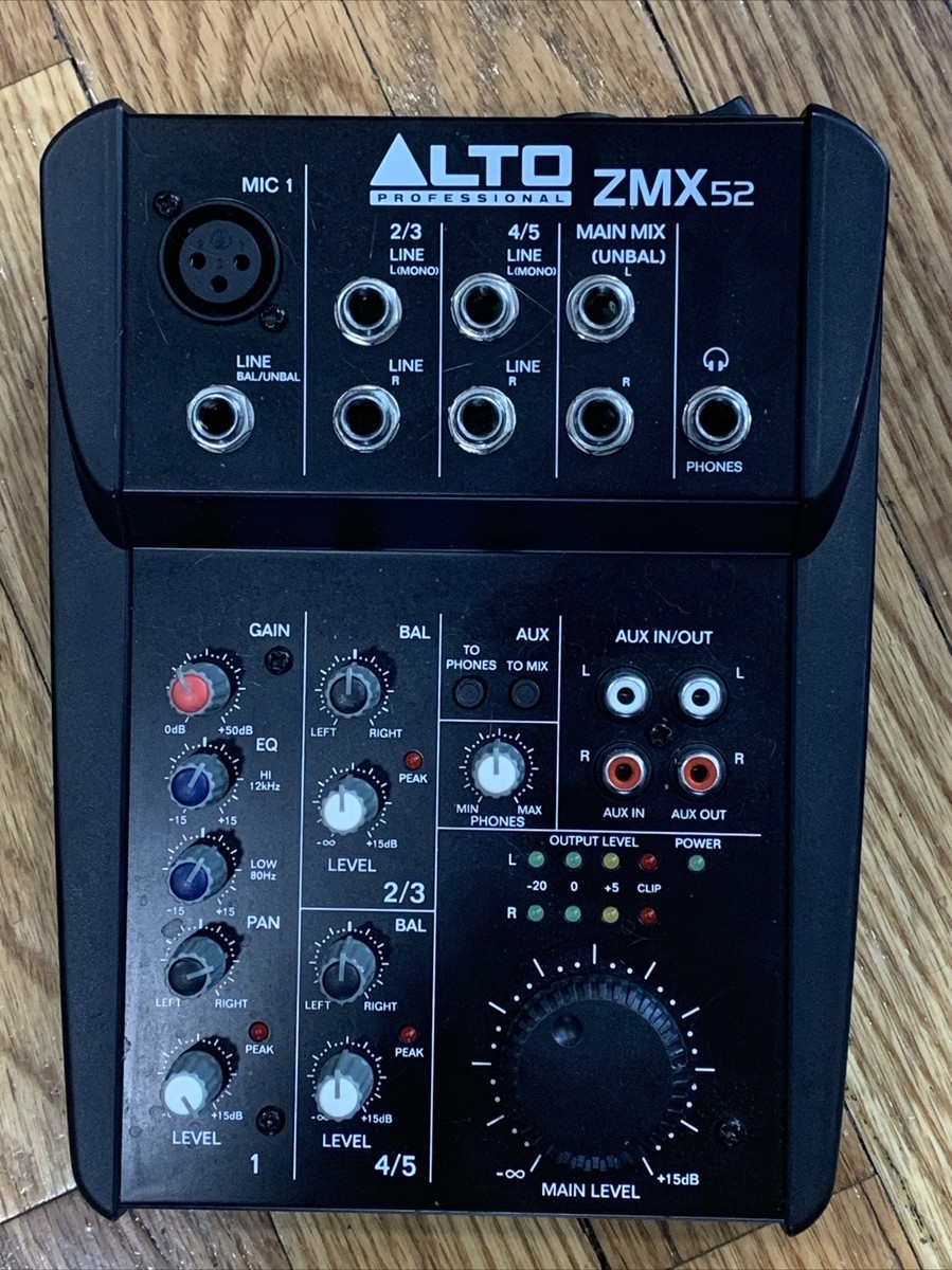 Alto Professional 5-Channel, 2-Bus Mixer ZMX52 Power Corded
