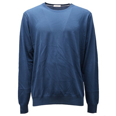 5961AF maglione uomo PAOLO PECORA light blue wool around neck sweater man