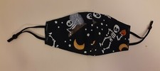"GLOWING SKELETONS" ADJUSTABLE/REUSABLE ADULT FACE MASK WITH NOSE WIRE  FILTER