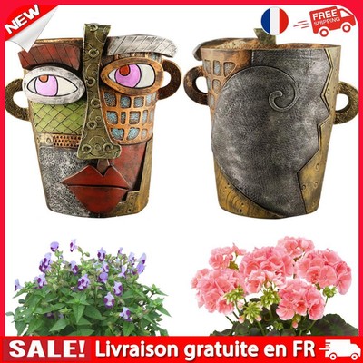 fr Nouveau style rétro visage art abstrait pot de fleur créatif succulente plant