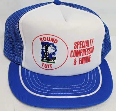 Vintage Circular Mesh Hat Vintage ROUND TUIT Blue Retro Trucker Hat 80 main image 2
