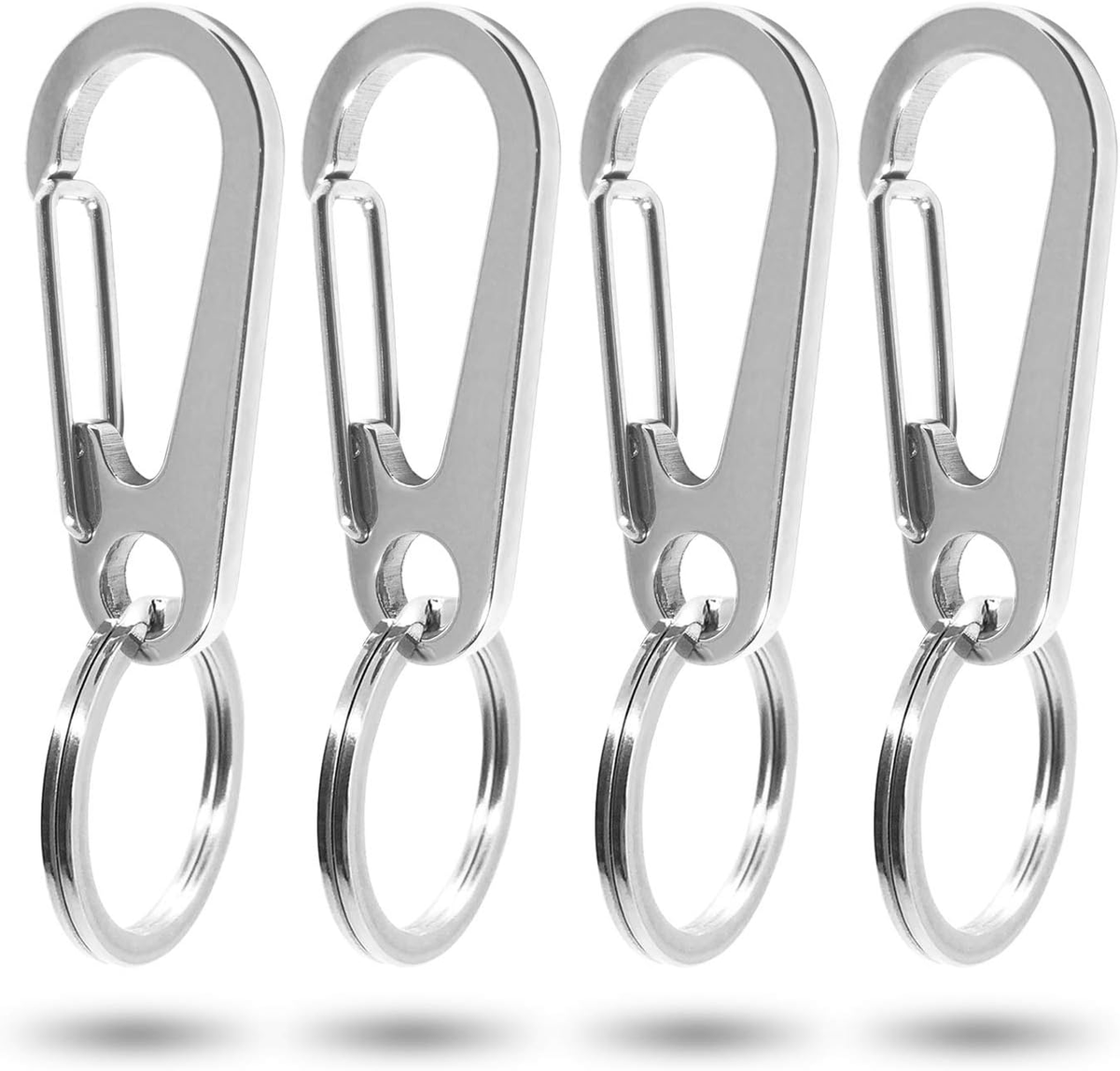 4-Set Dog Tag Clips With Rings - Silver Alloy Tag Holders For Pet Collars, 1.2-Inch Clip With 3 Sizes Of Rings
