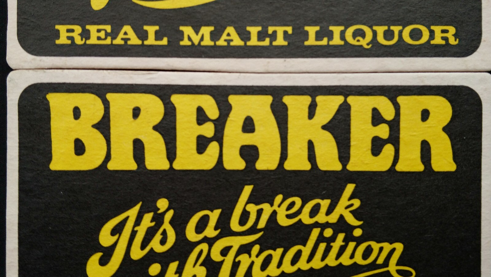 BREAKER REAL MALT LIQUOR BOSTON BEER 2 MAT COASTER 1970S ? NEW