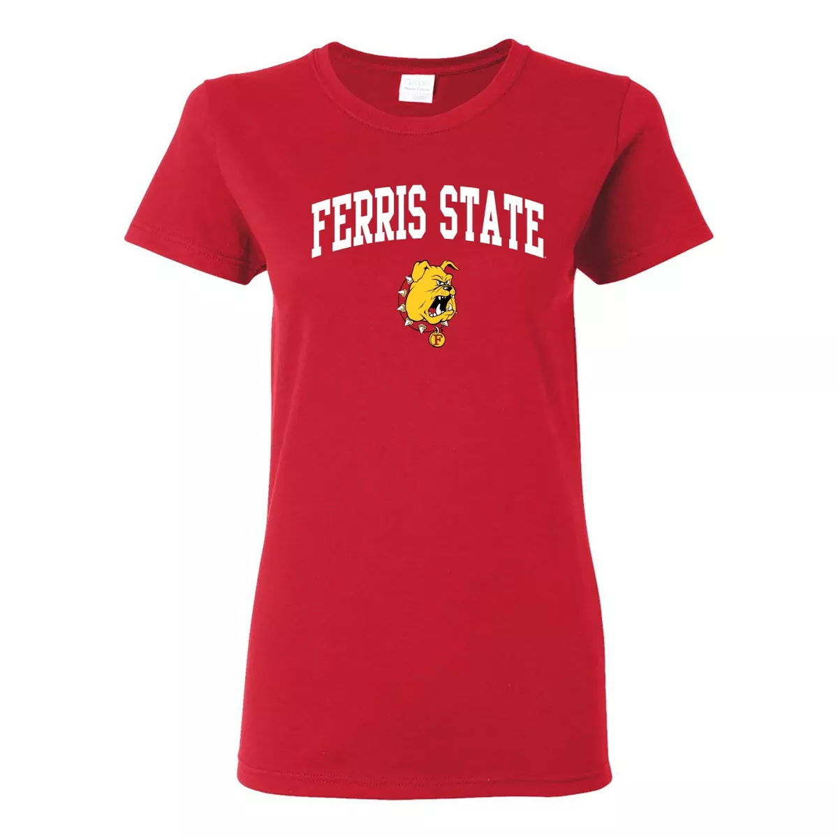 Ferris State University Bulldogs Arch Womens Red | Tee eBay Logo 