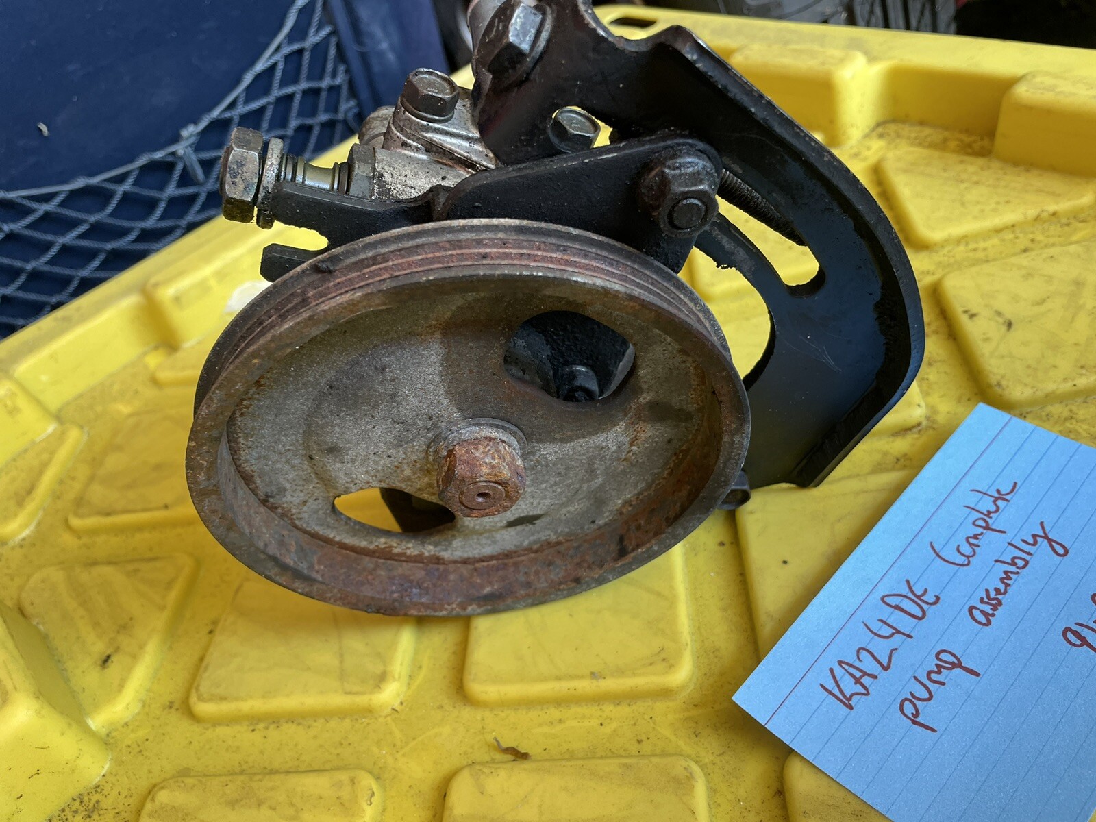 9198 Nissan 240sx Power Steering Pump Assembly Mount Bracket Tensioner KA24DE eBay