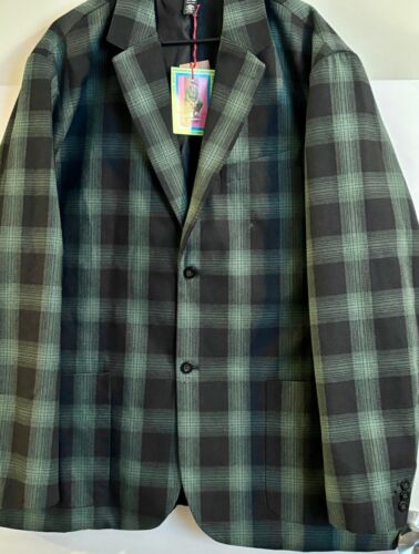 BRAND NEW Houston White Adult Ombre Plaid Blazer Green and Black 3XL for Target - Picture 1 of 14