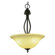 Glasswood Oil Rubbed Bronze Tea Stained Glass 3 Light Pendant