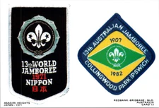 (78) Australia - 2 postcards  SCOUTS badges on postcard