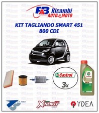 KIT TAGLIANDO SMART 451 800 CDI DIESEL - 3 FILTRI 3 LITRI OLIO CASTROL 0W30 