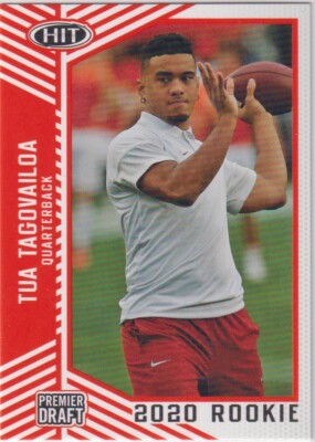 2020 Sage Hit Premier Draft #13 Tua Tagovailoa Orange ROOKIE CARD DOLPHINS