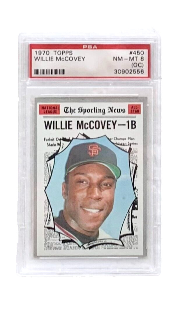 WILLIE MCCOVEY SPORTING NEWS ALL STAR 1970 TOPPS #450 MLB BASEBALL CARD PSA 8