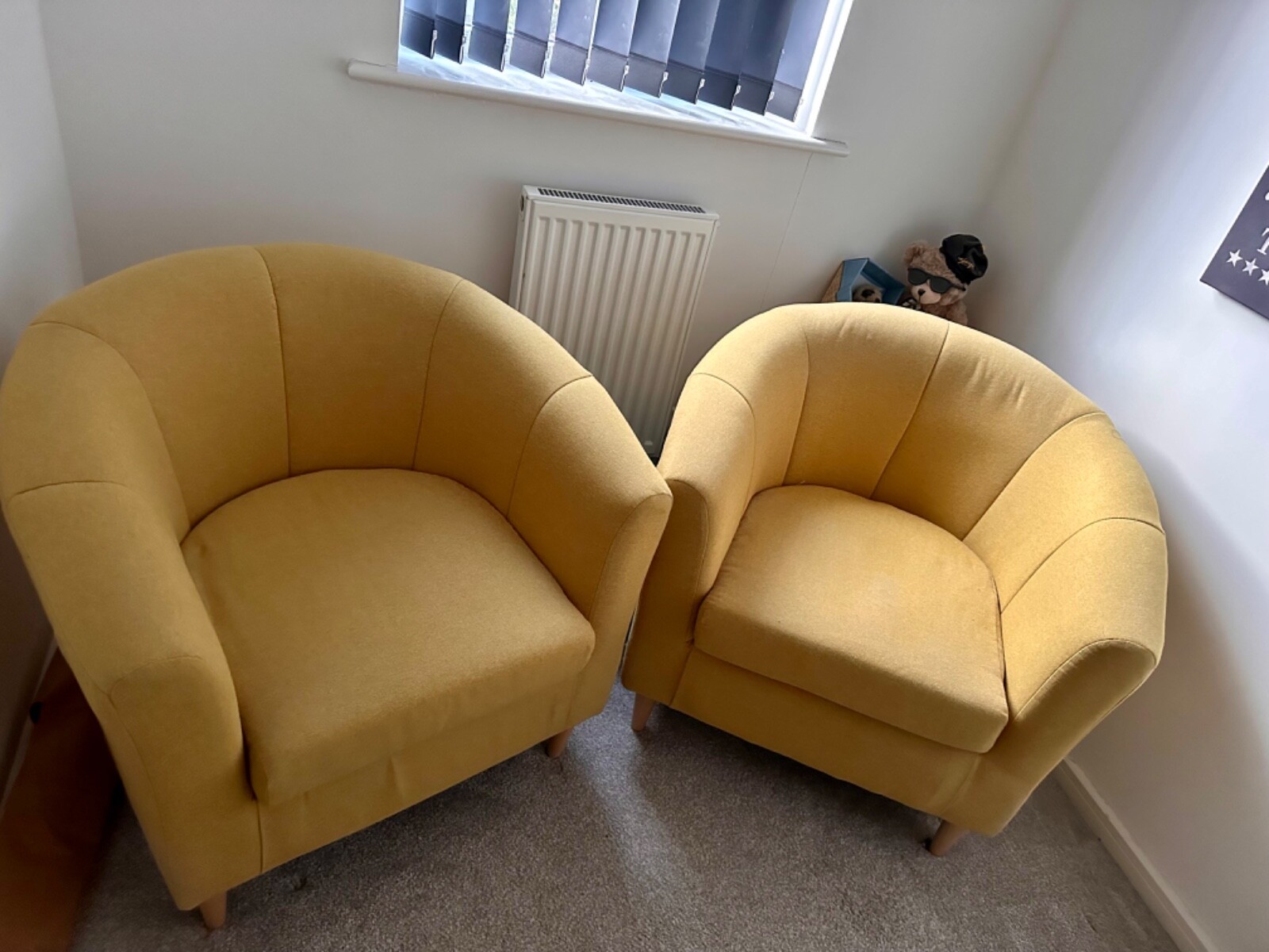 tub chairs x 2 used habitat yellow eBay